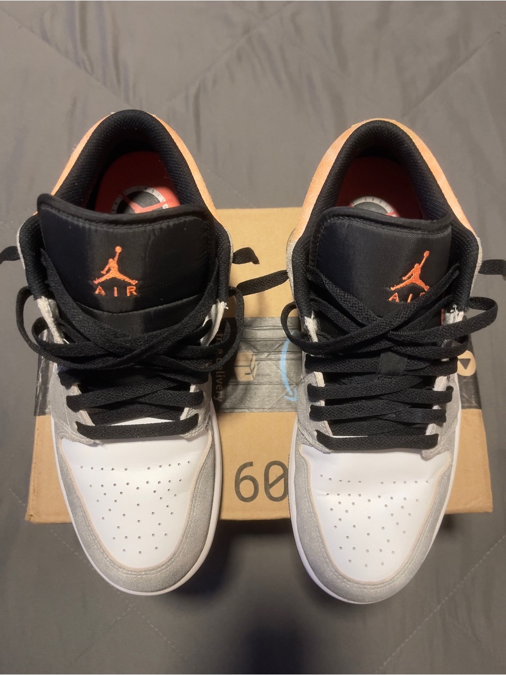 Jordan Low-Top Sneakers in Black, White & Orange